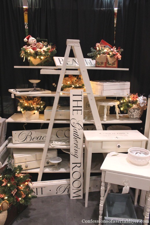 Painted Ladder and Shelves - Confessions of a Serial DIYer